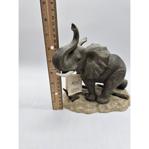 Vintage Elephant With Raised Trunk Figurine The Abbey Collection By LaVie - Picture 12 of 12